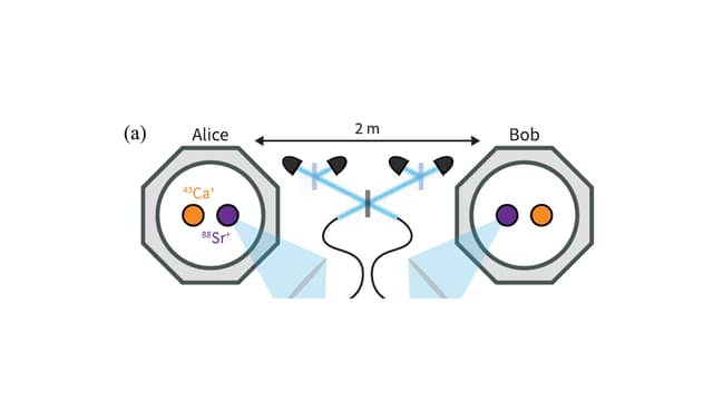 Four ion qubits entangled across a network